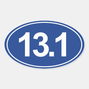 Half Marathon 13.1 Miles  Oval Sticker (Blue)