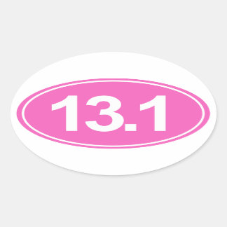Half Marathon 13.1 Miles Oval Sticker (Pink)