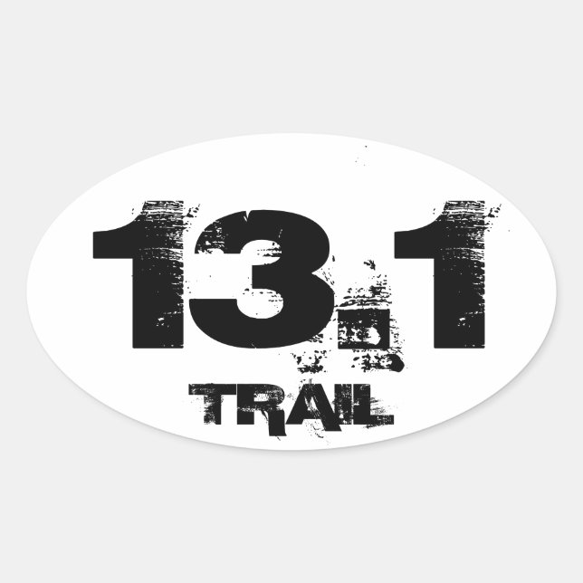 Half Marathon 13.1 TRAIL Oval Vehicle Decal Oval Sticker (Front)