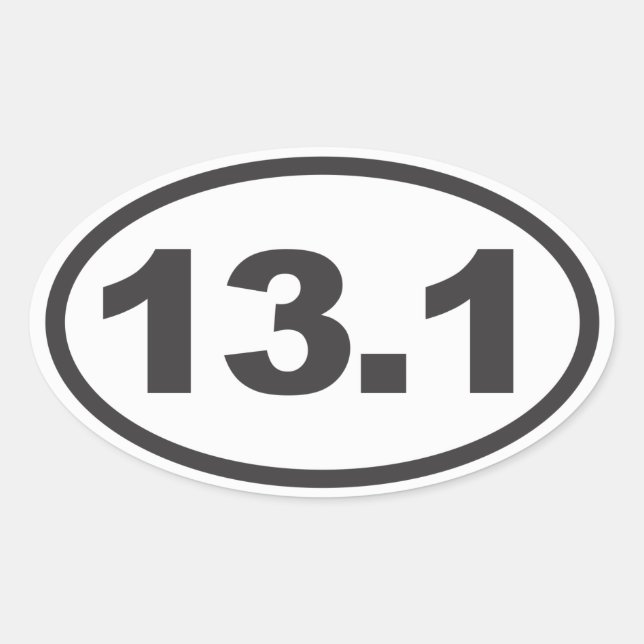 Half Marathon Oval Decal Oval Sticker (Front)