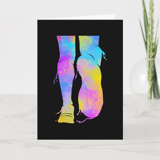 Half Marathon Runner Sprinting Triathlon Card (Front)