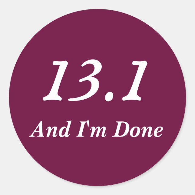 Half Marathon Runners 13.1 Sticker  (Burgundy) (Front)