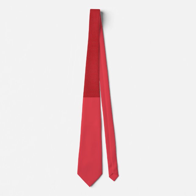 Half Matte Half Glitter Tomato Red Tie (Front)