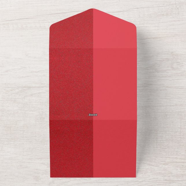 Half Matte & Noise Red Wedding Invite – Customise (Outside)