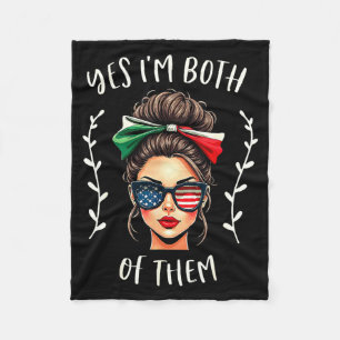 Half mexican american both of mexico usa flag fleece blanket