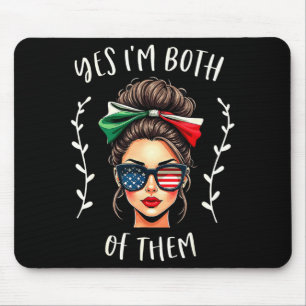 Half mexican american both of mexico usa flag mouse pad