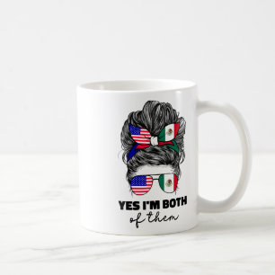 Half Mexican And American Mexico America Usa Flag Coffee Mug