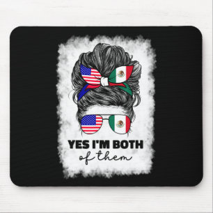 Half Mexican And American Mexico America Usa Flag  Mouse Pad