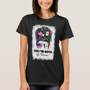 Half Mexican And American Mexico America Usa Flag  T-Shirt