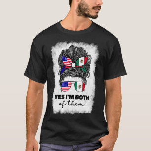 Half Mexican And American Mexico America Usa Flag T-Shirt