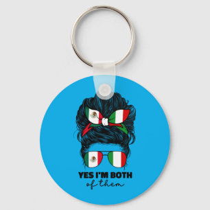 Half Mexican And Italian Mexico Italy Flag Key Ring