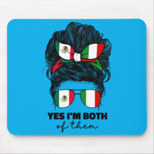 Half Mexican And Italian Mexico Italy Flag Mouse Pad