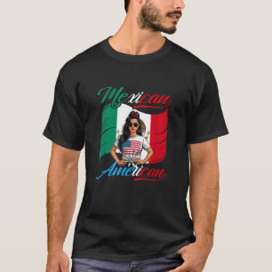 Half Mexican Half American Usa Flag Mexico America T-Shirt