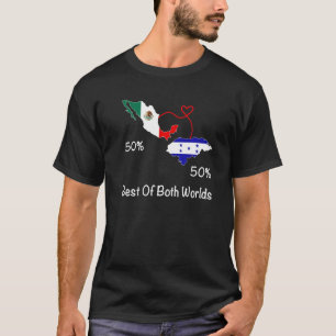 Half Mexican Half Honduran Flag Map Mexico Catrach T-Shirt