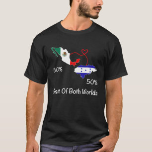 Half Mexican Half Honduran Flag Map Mexico Catrach T-Shirt
