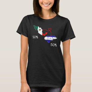 Half Mexican Half Honduran Flag Map Mexico Catrach T-Shirt