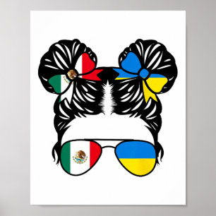 Half Mexican Half Ukrainian Girl Mexico Kids Herit Poster