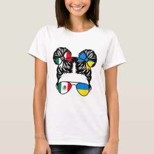Half Mexican Half Ukrainian Girl Mexico Kids Herit T-Shirt