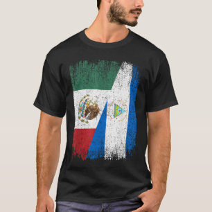 Half Mexico Nicaragua Flag Mexican Nicaraguan T-Shirt