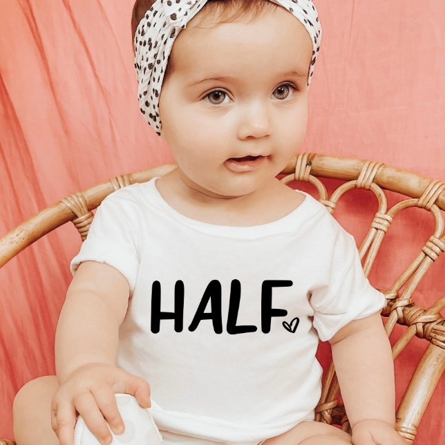 Half Minimal Minimalist Heart Half Birthday Baby T-Shirt (Creator Uploaded)