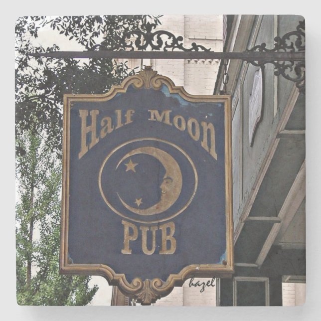 Half Moon, Athens Georgia Marble Stone Coaster. Coaster (Front)