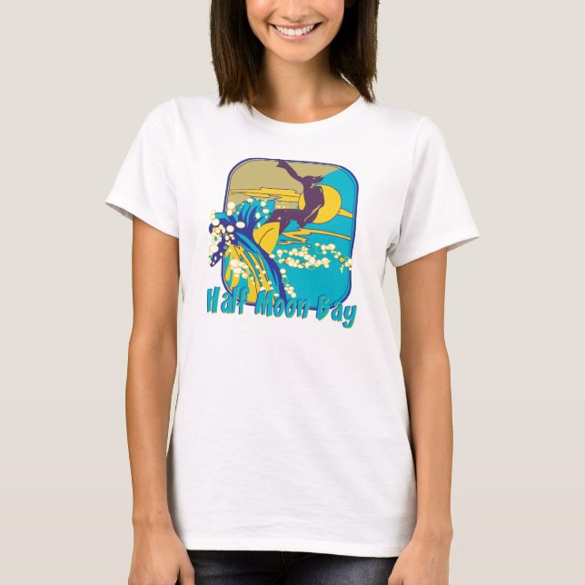 Half Moon Bay Big Wave Surfing T-Shirt (Front)