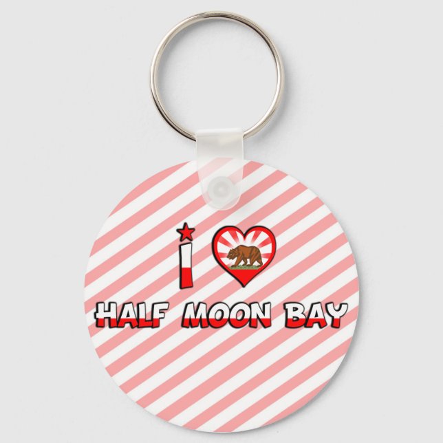 Half Moon Bay, CA Key Ring (Front)