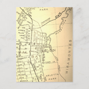 Half Moon Bay, CA Vintage Map Postcard