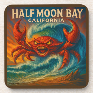 HALF MOON BAY, CALIFORNIA 6-PIECE COASTER SET.  