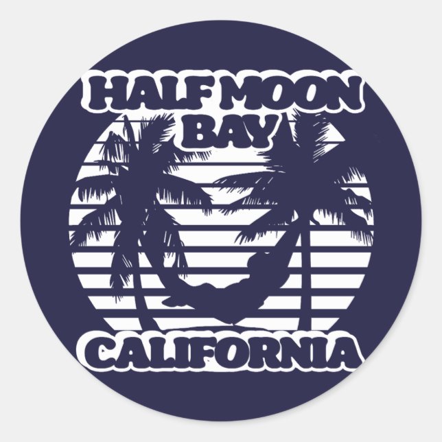 Half Moon Bay California Classic Round Sticker (Front)
