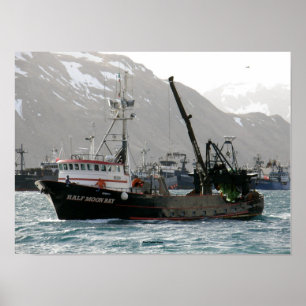 Half Moon Bay, Fishing Trawler in Dutch Harbour Poster