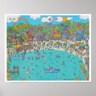 Half Moon Bay, Print  Roatan, Honduras