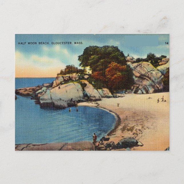 Half Moon Beach, Gloucester Massachusetts Postcard (Front)
