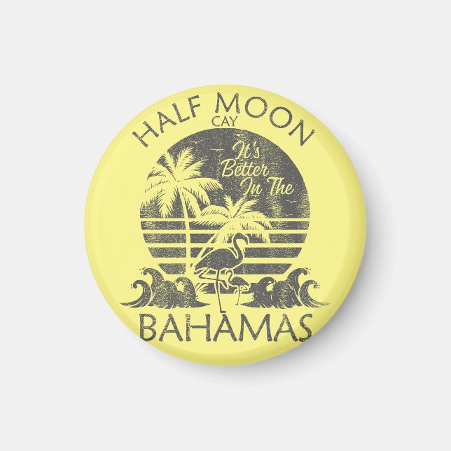 Half Moon Cay Bahamas Magnet Vacation Cruise Retro (Front)