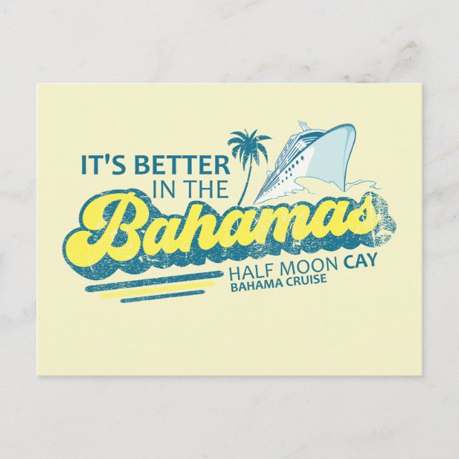 Half Moon Cay Bahamas Postcard Vacation Cruise (Front)