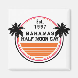 Half Moon Cay Bahamas Vintage Family Vacation Magnet