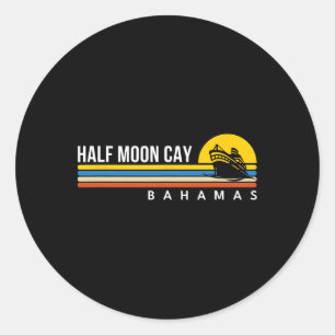 Half Moon Cay Byhamas Vintage Retro Souvenirs Crui Classic Round Sticker