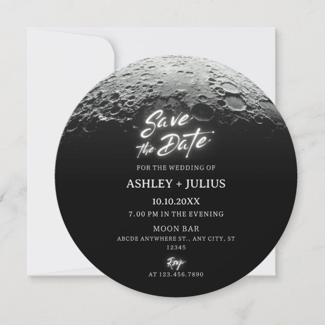 Half moon gradient  save the date (Front)