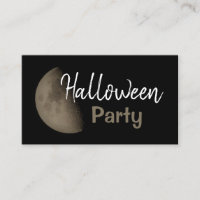 Half Moon, Halloween Party Ticket Invitation