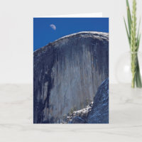 Half Moon Rising over Top of Half Dome