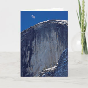 Half Moon Rising over Top of Half Dome Card