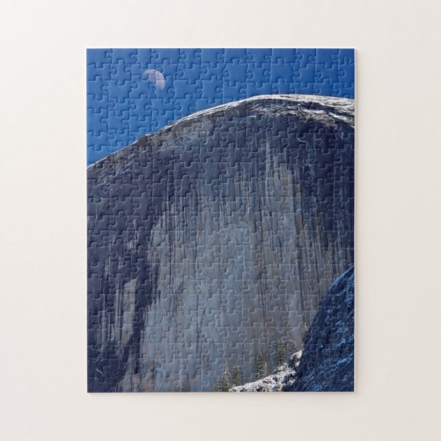 Half Moon Rising over Top of Half Dome Jigsaw Puzzle (Vertical)