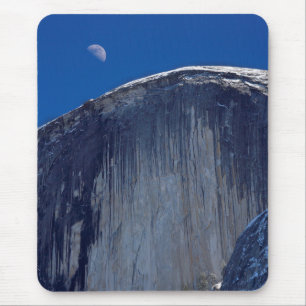 Half Moon Rising over Top of Half Dome Mouse Pad