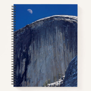Half Moon Rising over Top of Half Dome Notebook