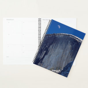 Half Moon Rising over Top of Half Dome Planner