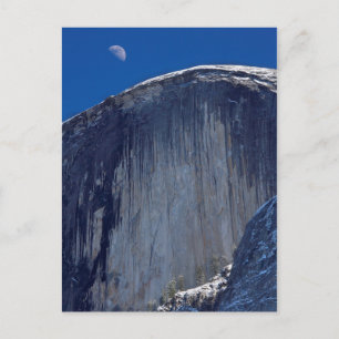 Half Moon Rising over Top of Half Dome Postcard