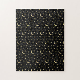 Half Moon Stars Universe Space Lover Astronomy Jigsaw Puzzle