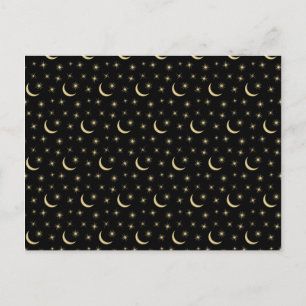 Half Moon Stars Universe Space Lover Astronomy Postcard