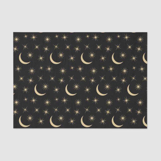 Half Moon Stars Universe Space Lover Astronomy Tissue Paper (Front)