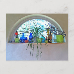 Half Moon Window Watercolor Custom Postcard